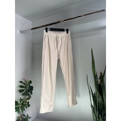 Krem Renk Çizgili Jogger Pantalon