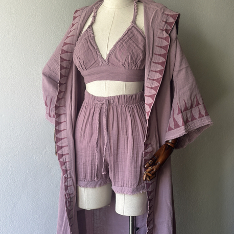 Özel Tasarım 3lü Takım - kimono, büstiyer, şort