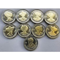 9’lu Osmanlı Padişahları Bimetal Hatıra Parası Set