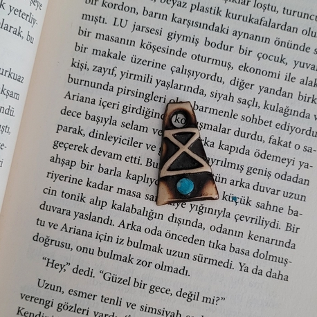 Ahşap Görünümlü Vintage Kolye Ucu