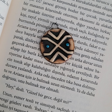 Ahşap Görünümlü Vintage Kolye Ucu