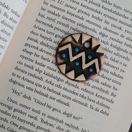 Ahşap Görünümlü Vintage Kolye Ucu