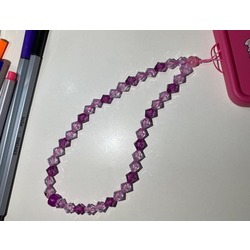 Lila-Mor Kristal Telefon Charmı