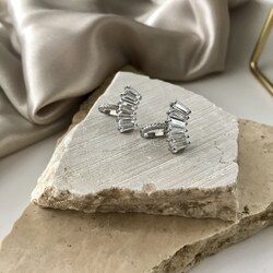Taşlı Gümüş Ear Cuff 
