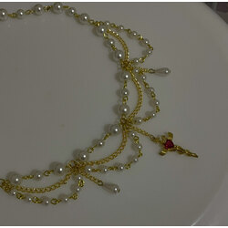 Gold kılıç inci kolye