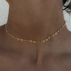 Gold kalp zincir kolye -Çelik