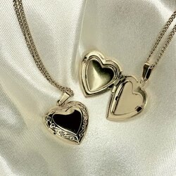 Silver açılır kalp kolye