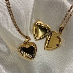 Gold açılır kalp kolye