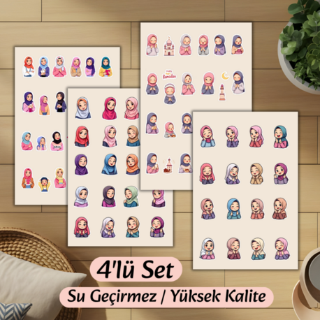 4'lü Hijab Sticker D00011