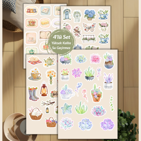 4'lü Bahar Neşesi Sticker Set D00029