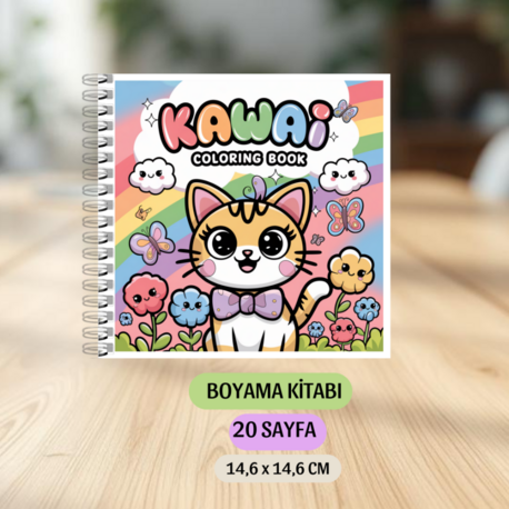Kawaii Tatlı Kedi Boyama Kitabı  KU0011