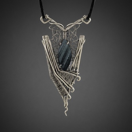 Midnight Bat - Black Tourmaline Pendant