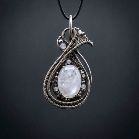 Lunar Drop - Rose Quartz Pendant