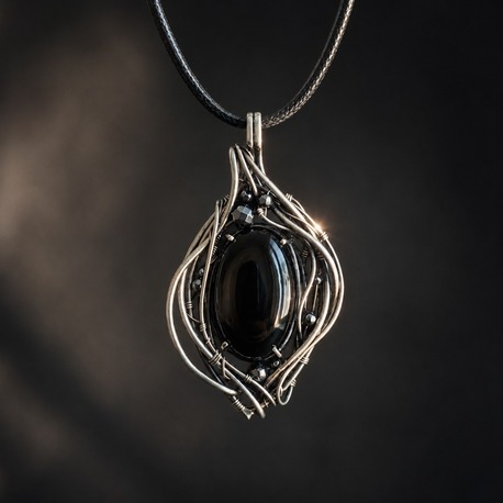 Shadow Guardian - Obsidian Pendant