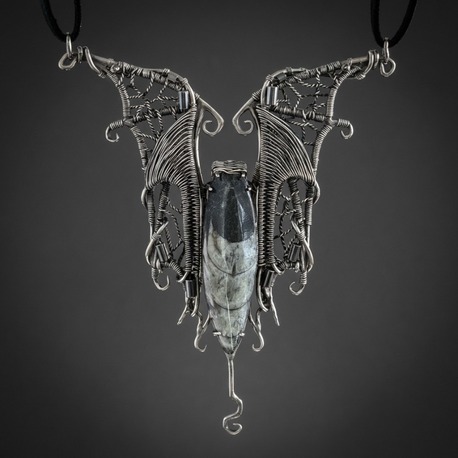 Bat of Darkness - Orthoceras Pendant