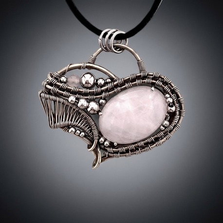 Heart of the New Path - Rose quartz Pendant