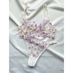 Lila Çiçekli Bralet Takım