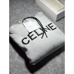 Celine Hoodie In Cotton Fleece Grey / Black