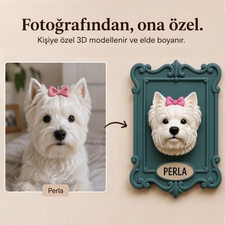 Fotoğrafından Kişiye Özel 3D Wabi Portre Tablo
