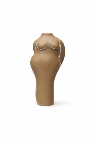 Terracotta Gövde Şekilli Vazo Dekoratif Modern Salon Konsol Bohem Heykelsi Seramik Vazo 20 Cm