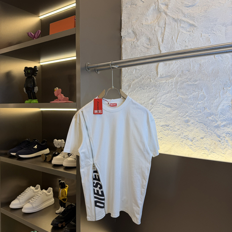 Diesel Logo Appliquéd %100 Cotton Tshirt
