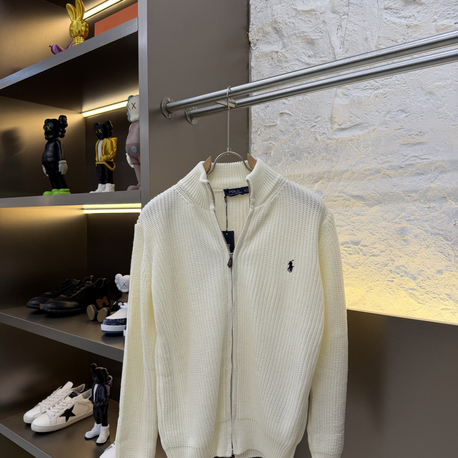 Ralph Lauren İthal Full Zip Örme Triko Hırka (Beyaz)