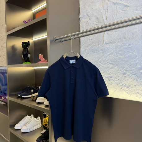 Les Benjamins Logo Appliquéd %100 Cotton Polo Tshirt Lacivert