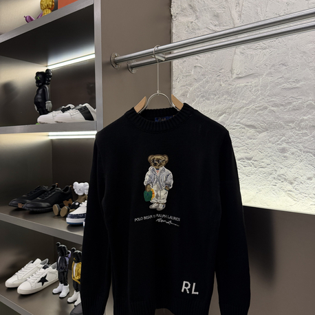Ralph Lauren %100 Pamuk Triko Kazak (Siyah)
