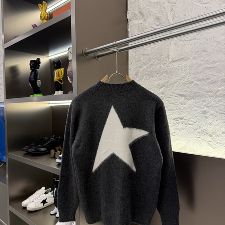 Golden Goose Premium %100 Pamuk Triko Kazak Antrasit