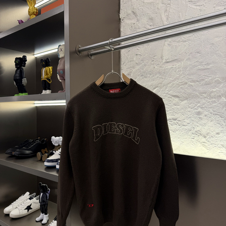 Diesel Premium %100 Pamuk Triko Kazak Kahve