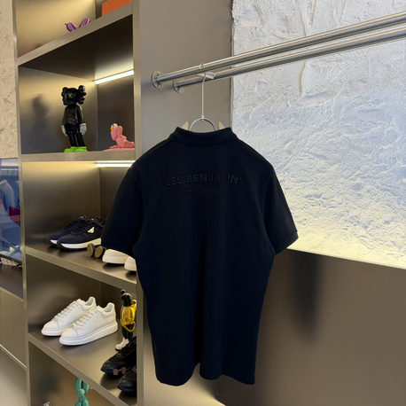Les Benjamins Logo Appliquéd %100 Cotton Polo Tshirt