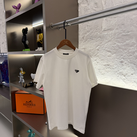 Prada Milano Logo Appliquéd %100 Cotton Tshirt