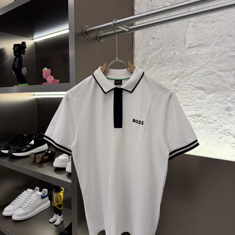 BOSS Logo Appliquéd %100 Cotton Polo Tshirt