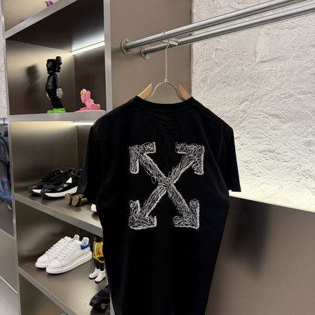 Off White Logo Appliquéd %100 Cotton Tshirt