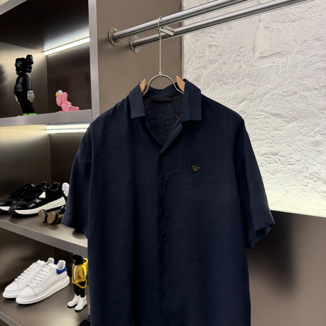 Prada Milano İthal Logo Appliquéd Shirt Gömlek Lacivert