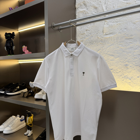 Ami Paris Logo Appliquéd %100 Cotton Polo Tshirt