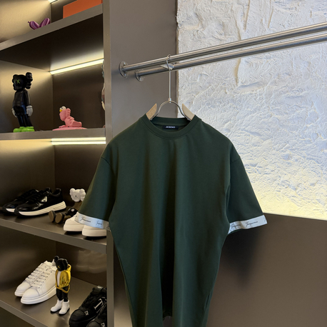 Jacquemus Logo Appliquéd %100 Cotton Tshirt Haki