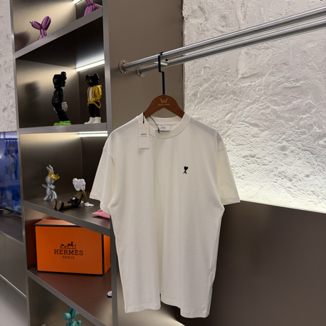 Ami Paris Logo Appliquéd %100 Cotton Tshirt