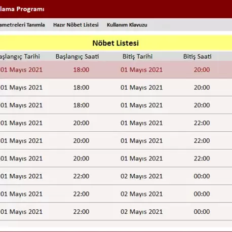 Nöbet Listesi Hazırlama Programı | NobetAtamaPro (1 Aylık)