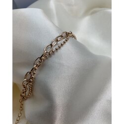 S.Steel - Çelik , 2’li Zincir Model , Rose Bileklik
