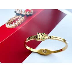 S.Steel - Çelik , Gold Kelepçe Bileklik 