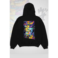 Oversize Baskılı Kapüşonlu Sweatshirt
