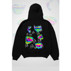 Oversize Baskılı Kapüşonlu Sweatshirt