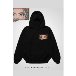 Oversize Baskılı Kapüşonlu Sweatshirt