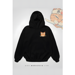 Oversize Baskılı Kapüşonlu Sweatshirt