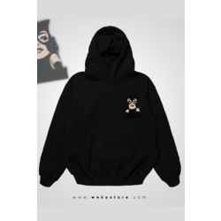 Oversize Baskılı Kapüşonlu Sweatshirt