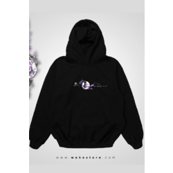 Oversize Baskılı Kapüşonlu Sweatshirt