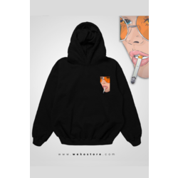 Oversize Baskılı Kapüşonlu Sweatshirt