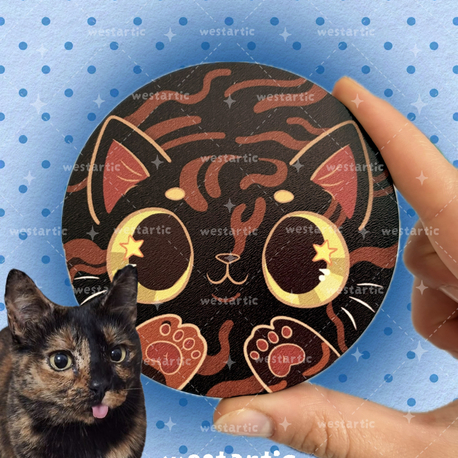 westcats Tortoiseshell Kaplumbağa Kabuğu Renkli Kedi Tasarım Kupa Fincan Bardak Altlığı