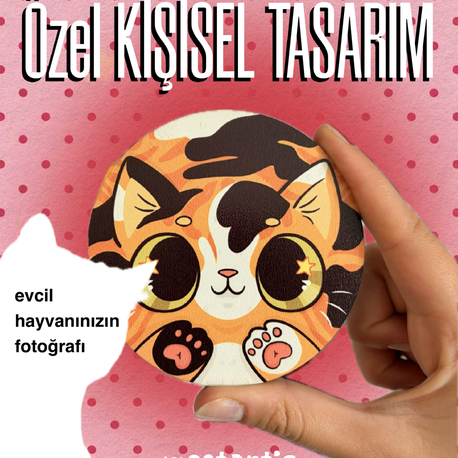 westcats Evcil Hayvanınız için Özel Kişisel Tasarım Bardak Altlığı 